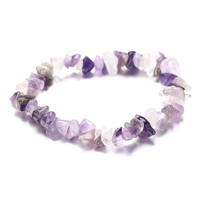 Piedra triturada irregular, joyería hecha a mano con cuentas de piedra Natural, pulsera de piedra triturada de cristal Natural