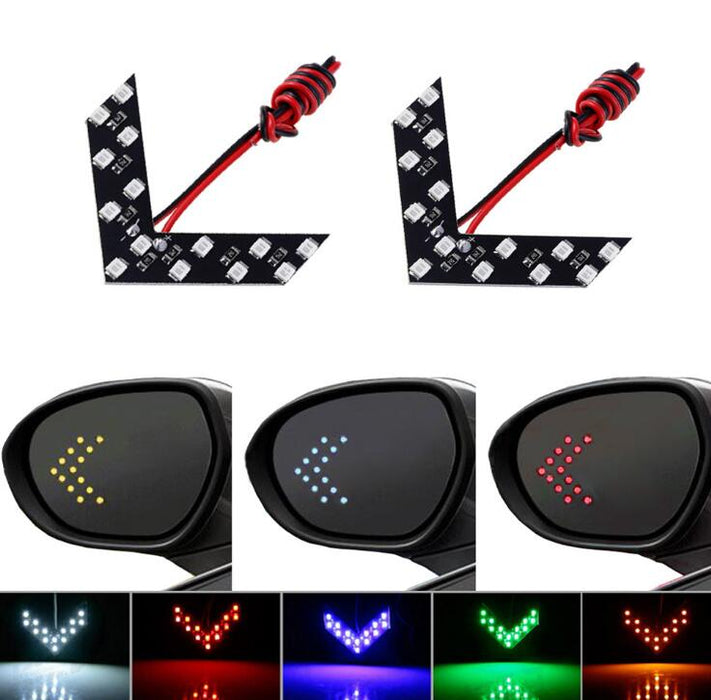 2pcs Arrow Panel 14 SMD LED Car Side Mirror Indicator Light Auto Turn Signal Light Car Styling LED Rear View Mirror AE