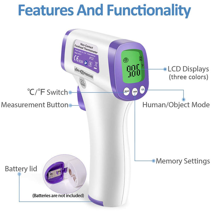 Heavy Duty Thermometer Infrared Forehead High Caliber Sensor No Contact with LCD Display for Medical Offices, Hospitals - eZthings USA WE SORT ALL THE CRAZIEST GADGETS, GIZMOS, TOYS & TECHNOLOGY, SO YOU DON'T HAVE TO.