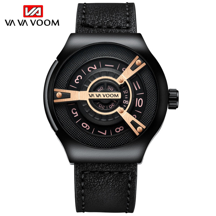 VAVA VOOM Marca VA-275 Reloj Grande Creativo Hombres Relojes Deportivos de Moda Reloj de Pulsera para Hombres Reloj Casual de Lujo para Hombres Reloj de Cuero para Hombres 