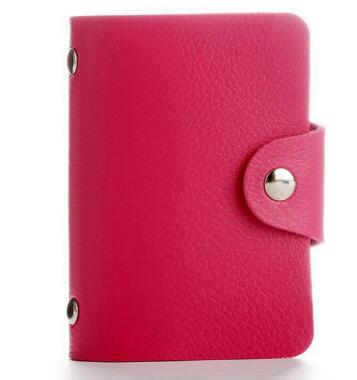 Funda de cuero PU con función de 24 Bits para tarjetas de visita, tarjetero para hombres y mujeres, bolsa para tarjetas y pasaporte de crédito, billetera para tarjetas y pasaporte