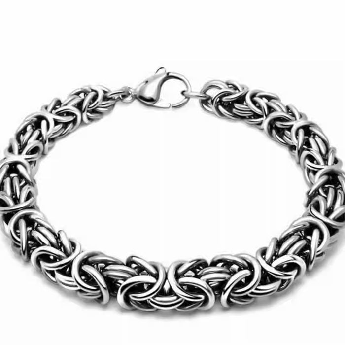 European and American personalized braided men's titanium steel bracelet trendy cool punk handmade chain fashion accessories