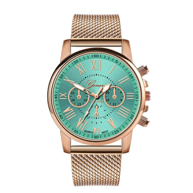 Relojes de mujer de lujo elegantes de cuarzo deportivos militares de acero inoxidable con esfera de cuero reloj de pulsera montre femme marca de lujo 2019 