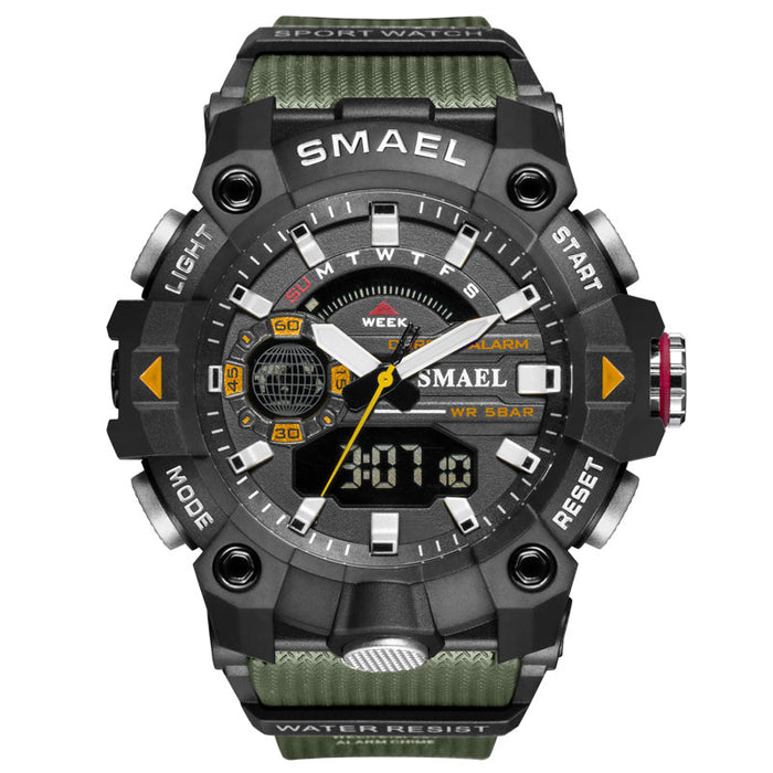 SMAEL 8040 Military Watches Men Sport Watch New 50M Waterproof Wristwatch Stopwatch Alarm LED Light Digital Watches 8040 Men's Sports Watch