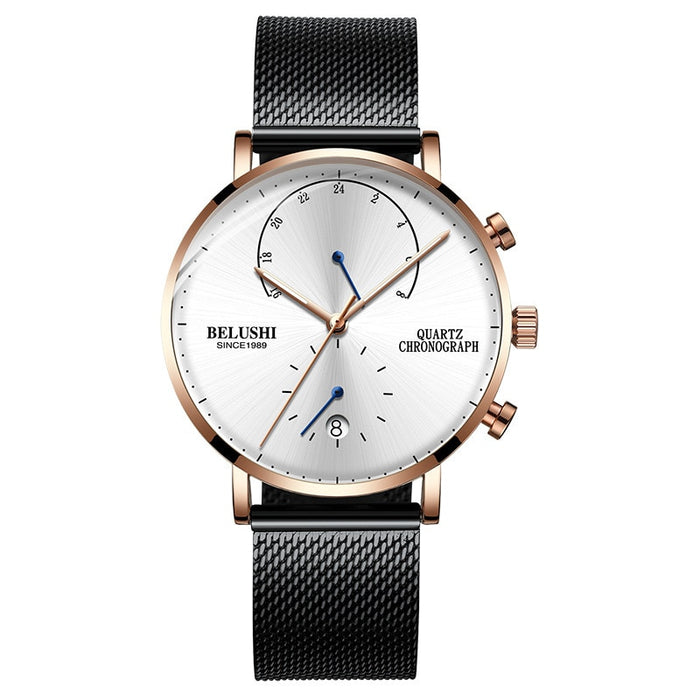 Quartz Watch Men Watches Modern Chronograph Men Watch Leather Strap Watches Man Imitation Luxury Belushi 537 Men'S Sports Watch