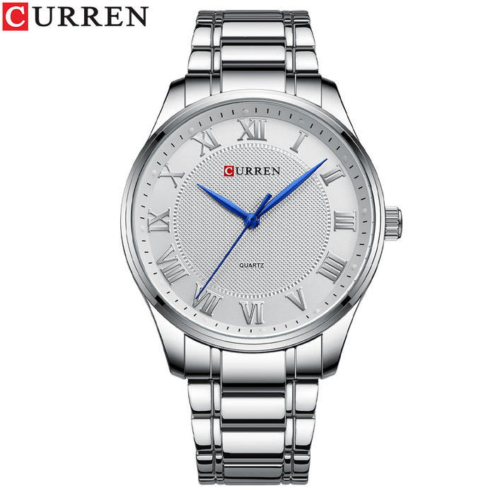 Men's Watch Business Steel Band Watch Fashion Casual Quartz Watch