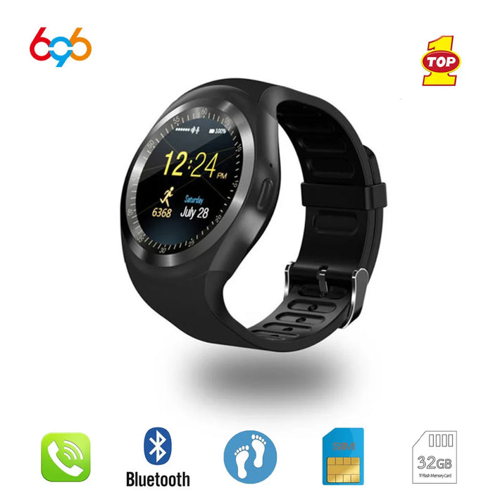 Reloj inteligente eThings Bluetooth Y1 reloj inteligente Android llamada telefónica GSM Sim cámara remota pantalla de información podómetro deportivo