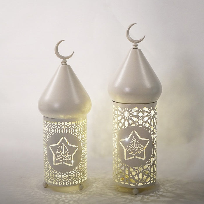 Linterna Led Eid Festival Ramadán, linterna de hierro, artes decorativas de Oriente Medio y adornos para manualidades, cabeza de bala