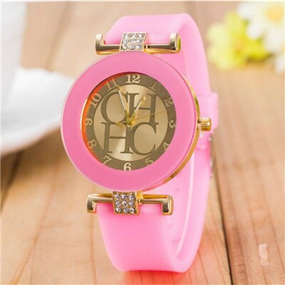 Nuevo reloj de cuarzo informal de marca Geneva de cuero simple, relojes de silicona de cristal para mujer, reloj de pulsera femenino 