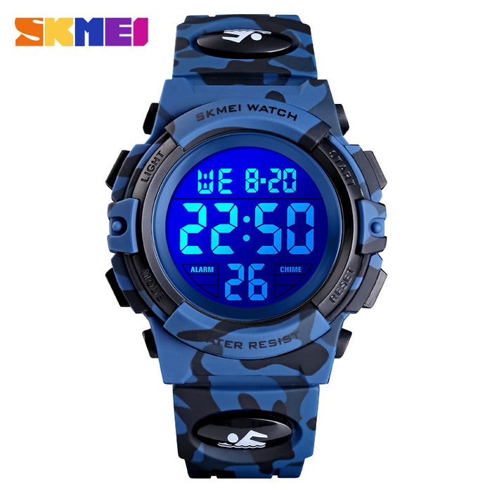 SKMEI 1548 Relojes deportivos militares para niños 50M Reloj de pulsera electrónico resistente al agua Cronómetro Reloj Reloj digital para niños y niñas 