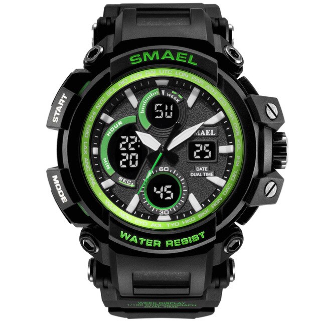 Reloj militar de camuflaje SMAEL, reloj de pulsera deportivo para hombre con pantalla de doble horario resistente al agua, relojes de cuarzo analógicos digitales para hombre 1708