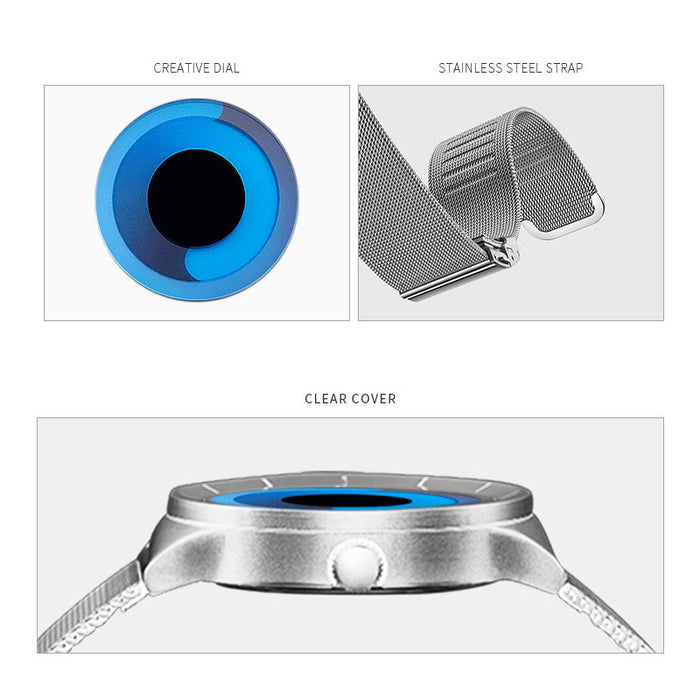 Reloj de pareja sin puntero con hidromasaje de moda creativa para hombres y mujeres