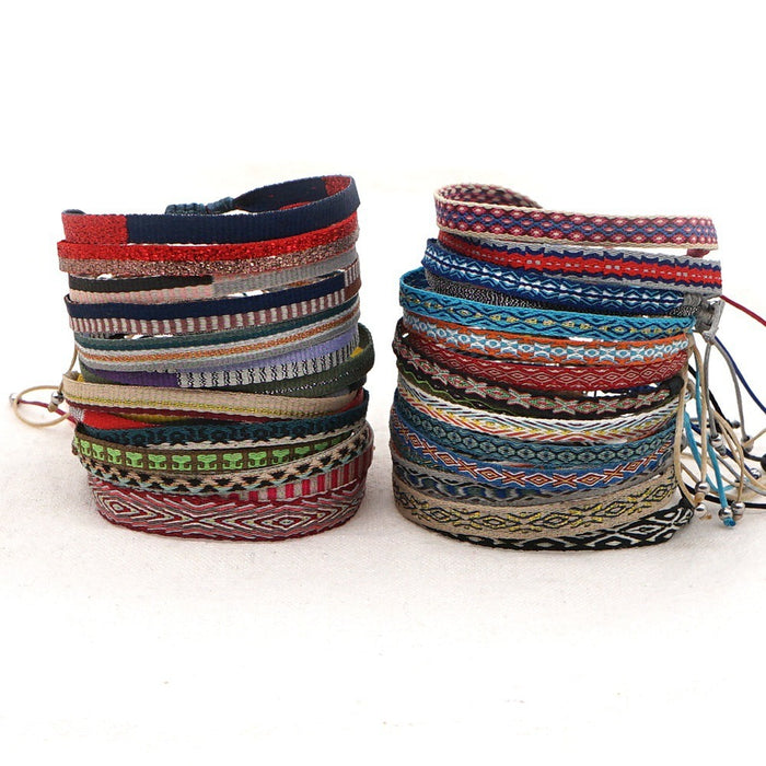 Bohemian style woven strap pure handmade woven bracelet