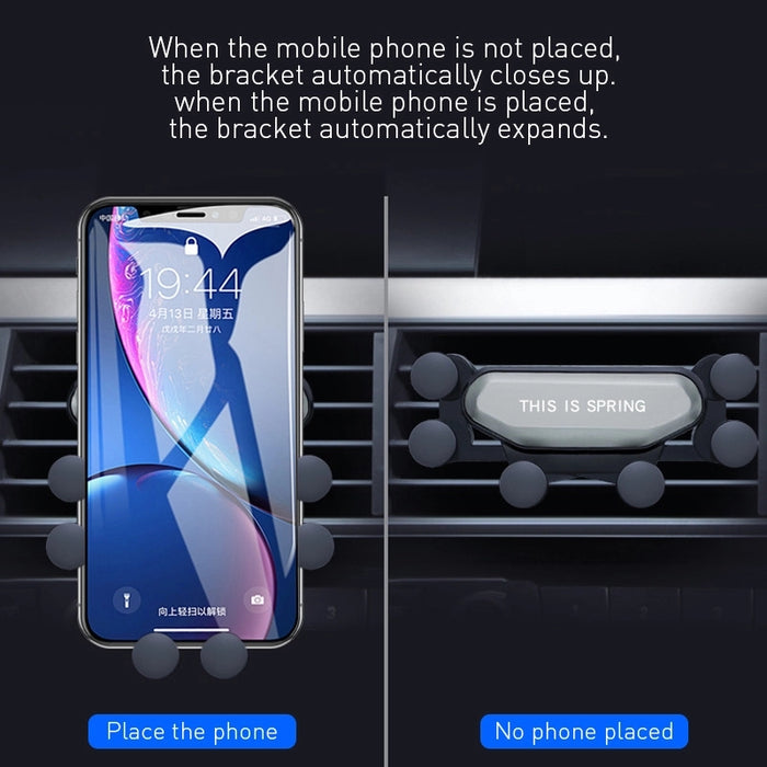 Un soporte Universal para teléfono de coche soporte GPS soporte de gravedad para teléfono en soporte de coche No magnético para iPhone X 8 soporte Xiaomi