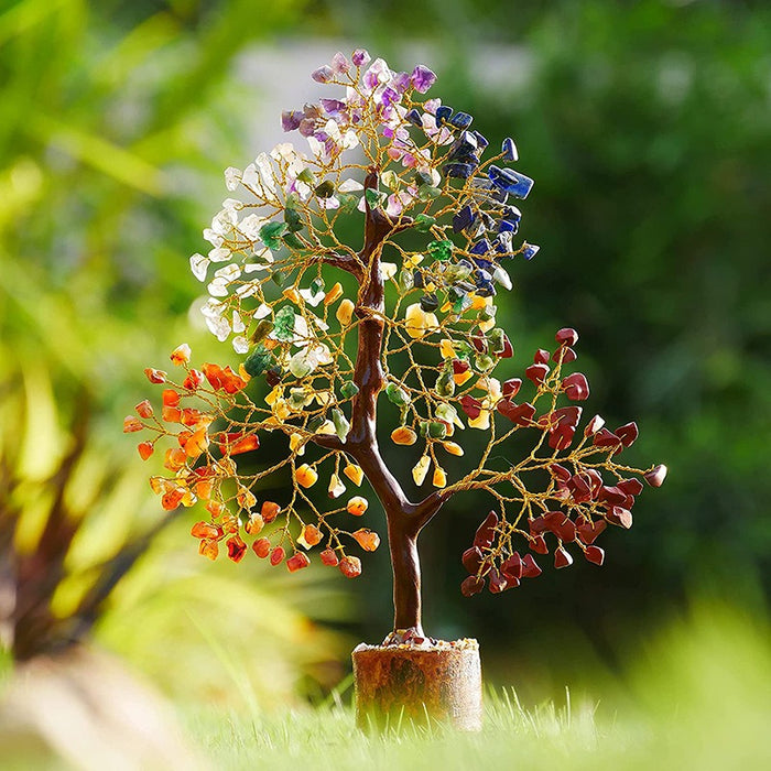 Árbol de cristal de gran venta, árbol de la fortuna, artesanías para el hogar, escritorio, decoraciones de piedra que buscan fortuna