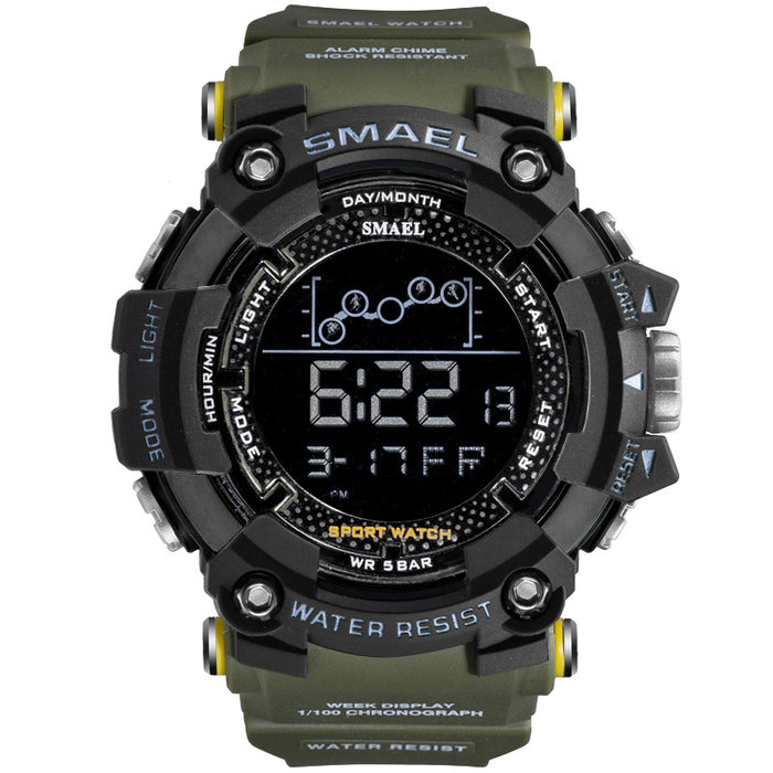 Fashion Waterproof Multifunctional Men's Sports Watch Trend Large Dial Electronic Watch