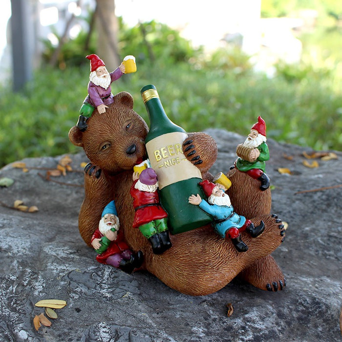 Drunken Bear Resin Crafts Garden and Courtyard Decoration