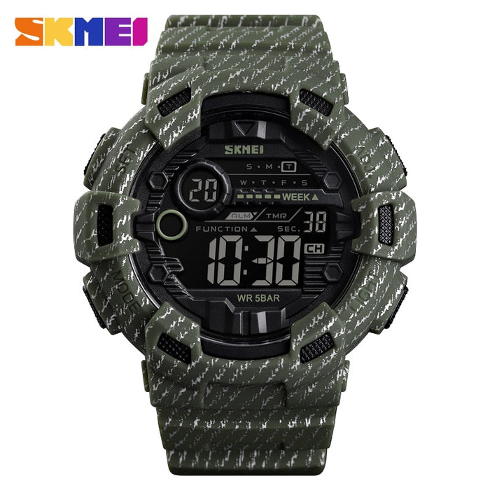 Reloj deportivo SKMEI 1472 a la moda, reloj despertador para hombre, reloj vaquero resistente al agua con pantalla semanal, relojes para hombre, reloj Digital vaquero, reloj masculino