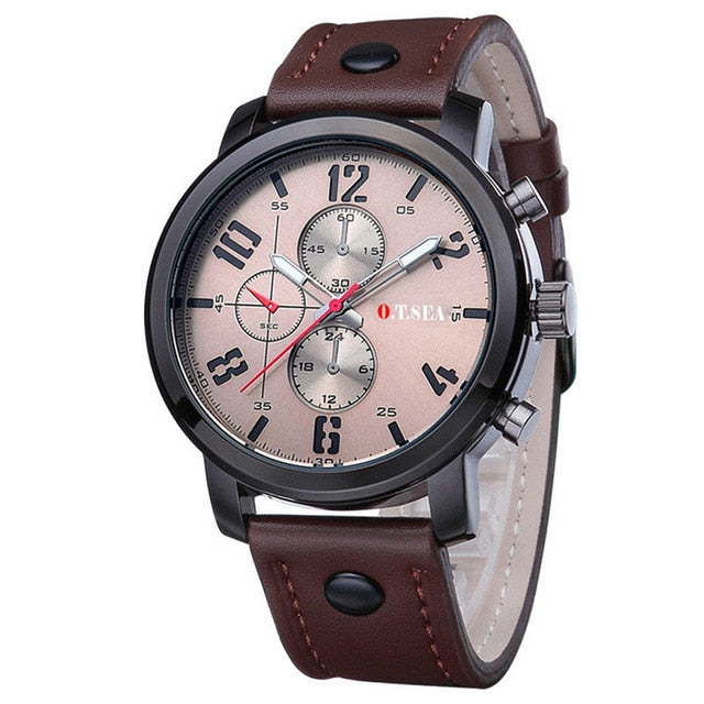 OTSEA Relojes de moda para hombre, reloj deportivo militar informal, reloj de pulsera analógico de cuarzo 