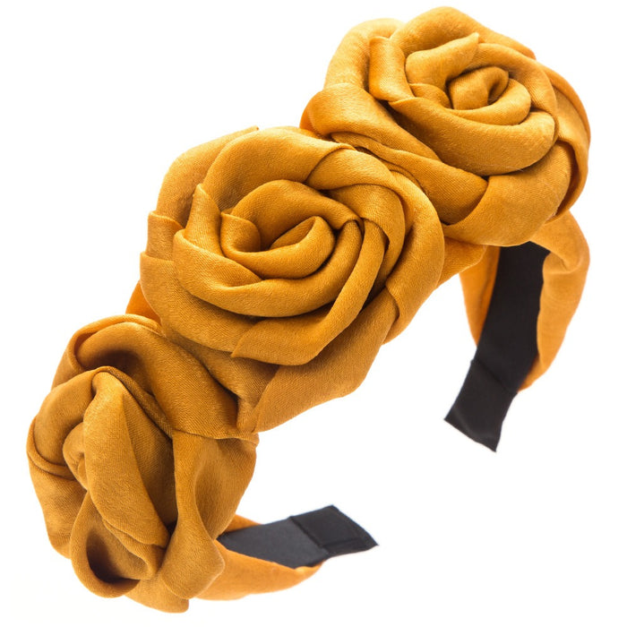 Handmade rose fabric headband for women, retro artificial flower production, elegant and high-end prom hair accessories