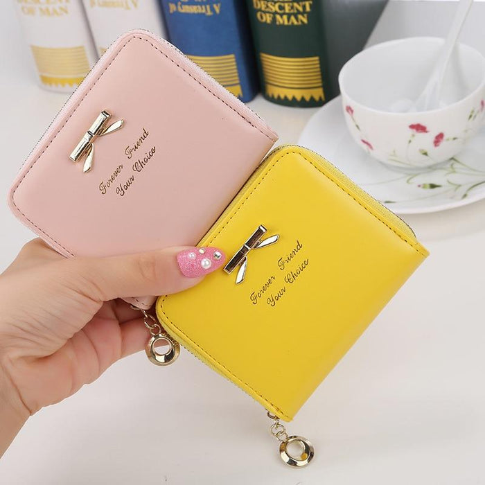 New Fashion Design Women Coin Case Cute Hot Wallet Bifold Short Mini Zipper Around Purse PU Leather Good Quality Coin Pouch