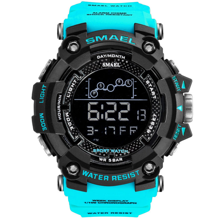 Fashion Waterproof Multifunctional Men's Sports Watch Trend Large Dial Electronic Watch