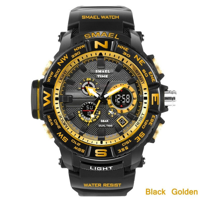 men sport watches SMAEL 1531 brand dual display watch men LED digital analog electronic quartz watches 30M waterproof male clock