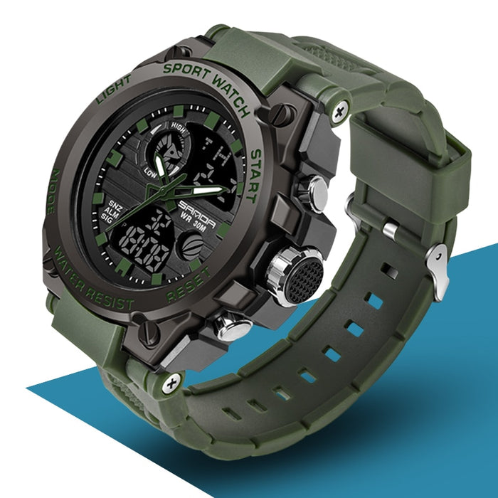 SANDA 739 relojes deportivos para hombre, relojes militares de cuarzo de lujo de marca superior, reloj resistente al agua S Shock para hombre, reloj masculino