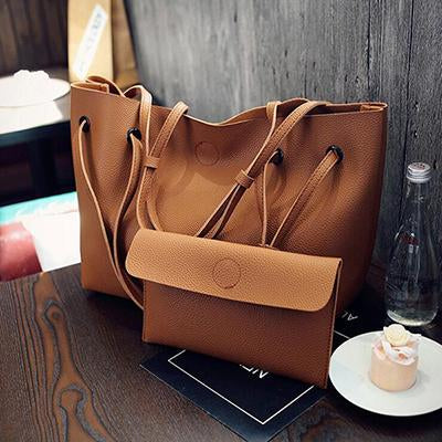 Conjunto de bolsos de cuero suave para mujer Bolsos de hombro femeninos