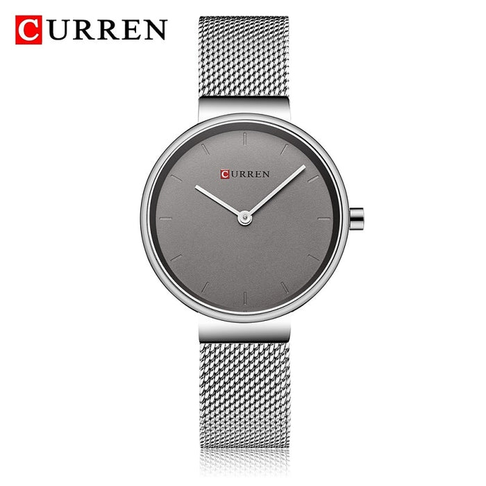 CURREN 9016 relojes azules de moda para mujer, reloj de cuarzo de malla de acero inoxidable, relojes de pulsera simples de lujo para mujer, reloj analógico para mujer 