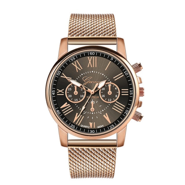 Relojes de mujer de lujo elegantes de cuarzo deportivos militares de acero inoxidable con esfera de cuero reloj de pulsera montre femme marca de lujo 2019 