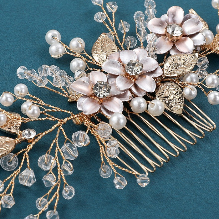 Original Design Bride Headwear, Hanfu Hair Accessories, Wedding Dress Accessories, Handmade Pearl Pan Hair Insertion Comb, Beautiful Hair Comb