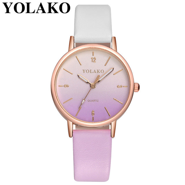 Reloj de cuarzo de cuero de marca para mujer, reloj de pulsera a la moda para mujer, reloj femenino masculino W50 