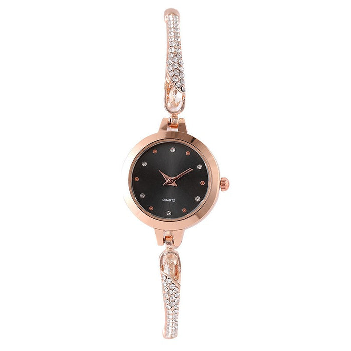 Reloj para niña INS con incrustaciones de diamantes de moda. Reloj de pulsera para mujer con decoración de esfera de temperamento de estilo académico