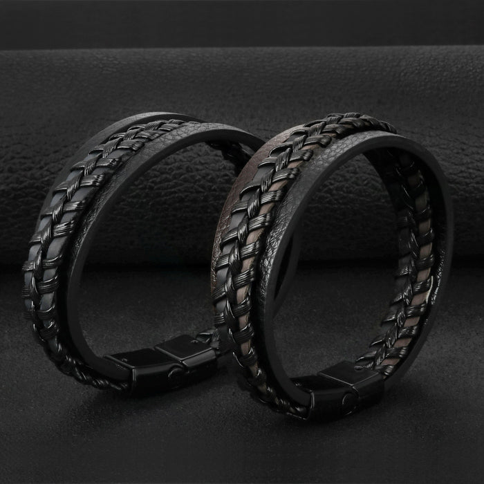 Jewelry Magnetic Leather Rope Hand Braided Bracelet Rope Ethnic Mixed Color Men's Jewelry Bracelet