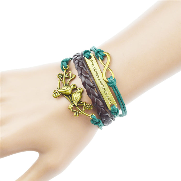 Jiayiqi New Genuine Leather Charm Bracelet Cuff Braided Wrap Bracelet & Bangles Fashion For Women Men Gifts