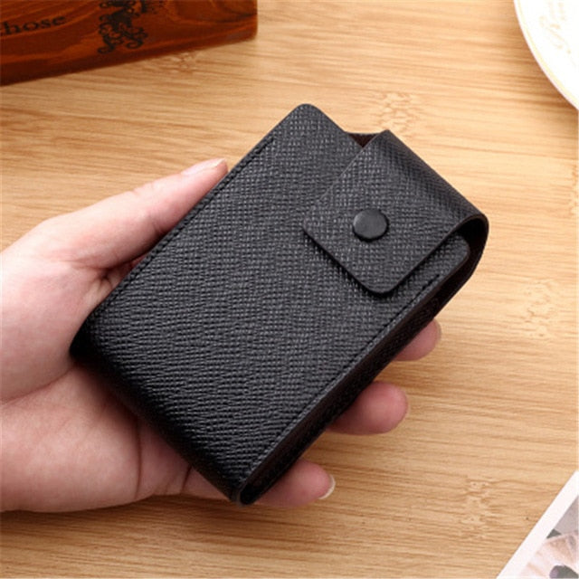 Multi-Function Pocket Storage Bag Organizer Mini Card Wallet Holder For Mens Womens PU Leather Coin Purse Bag 10 Card Slots