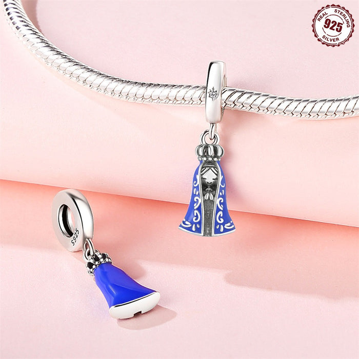 S925 sterling silver pendant beads, religious symbol, Virgin Mary pendant suitable for Pan family bead bracelet