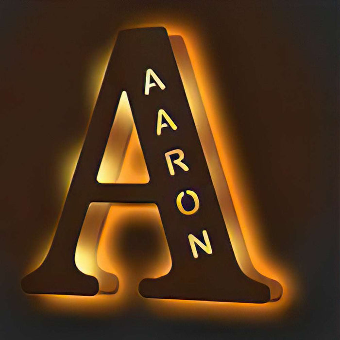 Personalised Wooden Letter Lamp Custom Name Alphabet Night Lights 19CM