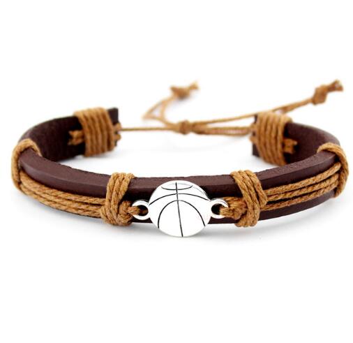 Basketball Football Soccer Softball Volleyball Leather Bracelets