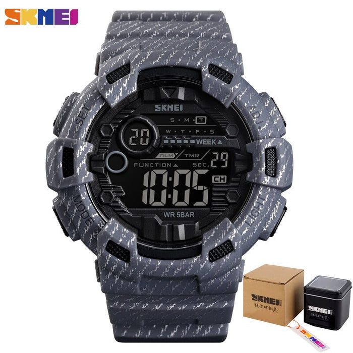 Reloj deportivo SKMEI 1472 a la moda, reloj despertador para hombre, reloj vaquero resistente al agua con pantalla semanal, relojes para hombre, reloj Digital vaquero, reloj masculino