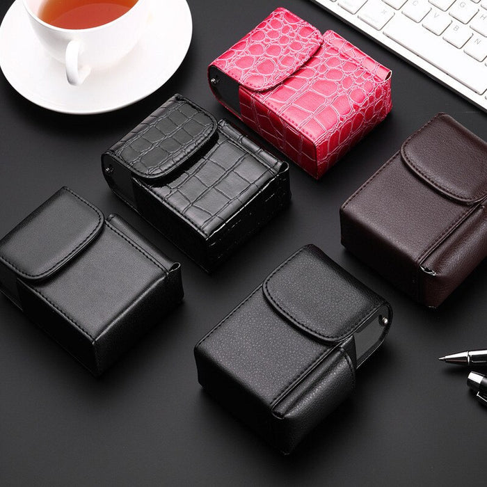 Convenient leather cigarette case wallet aluminium cigarette case