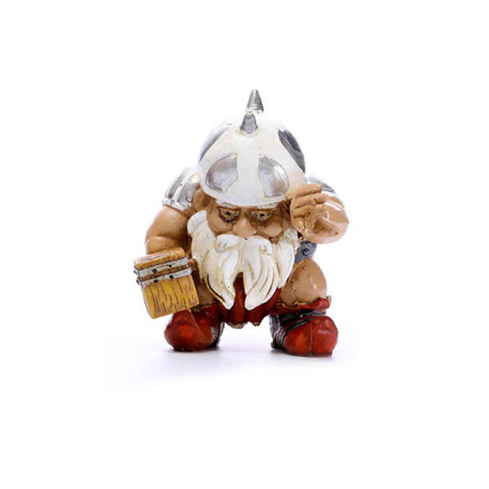 Viking Dwarf Dwarf Goblin Victor Take Axe Take Hammer Garden Resin Crafts Ornaments