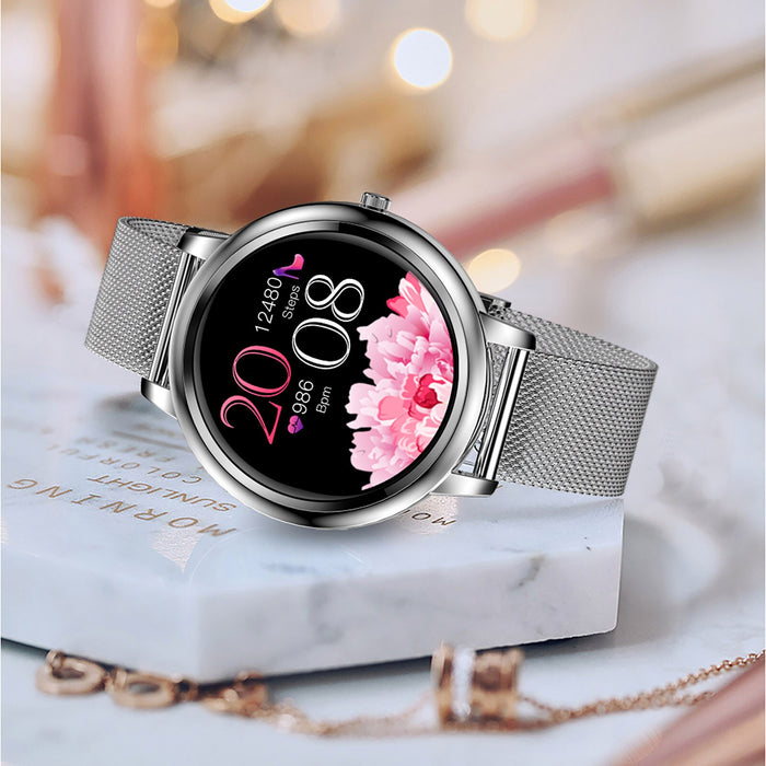 eThings New MK20 Smart Watch Full Touch Screen 39mm Diameter Women Smartwatch For Women And Girls Compatible With Android And Ios