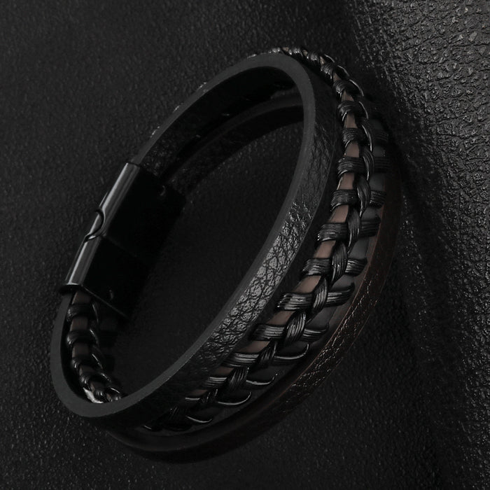 Jewelry Magnetic Leather Rope Hand Braided Bracelet Rope Ethnic Mixed Color Men's Jewelry Bracelet