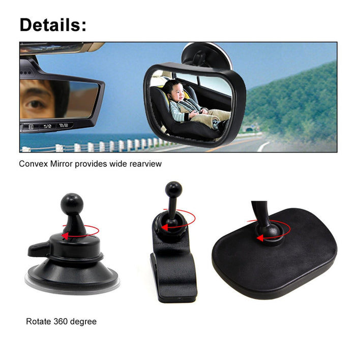 2 in 1 Mini Safety Car Back Seat Baby View Mirror Adjustable Baby Rear Convex Mirror Car Baby Kids Monitor