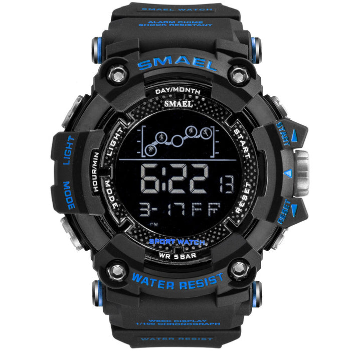 Fashion Waterproof Multifunctional Men's Sports Watch Trend Large Dial Electronic Watch