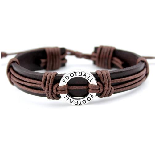 Basketball Football Soccer Softball Volleyball Leather Bracelets