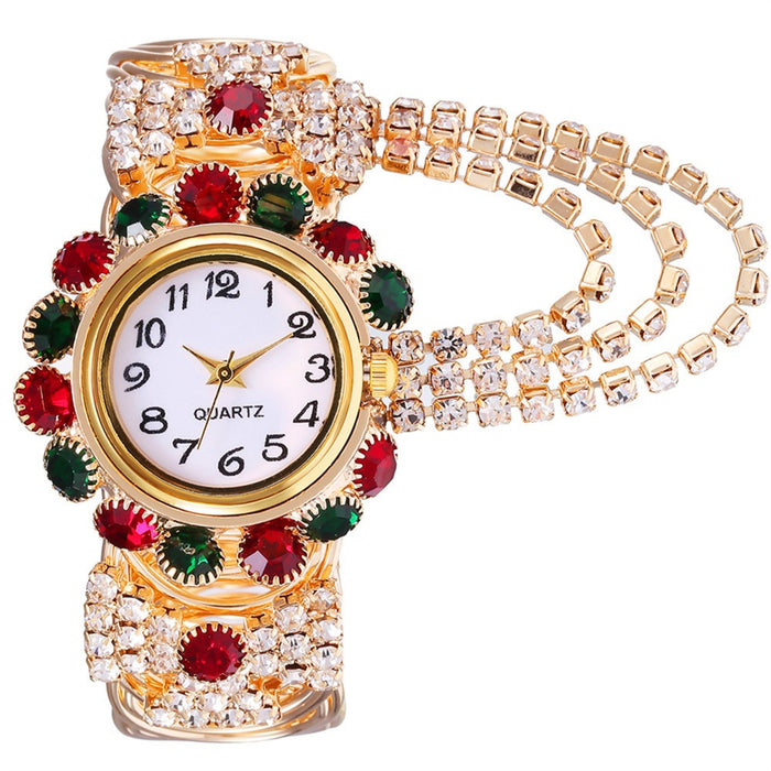 Reloj de mujer de nueva tendencia y moda con reloj de pulsera femenino de cuarzo digital con incrustaciones de diamantes