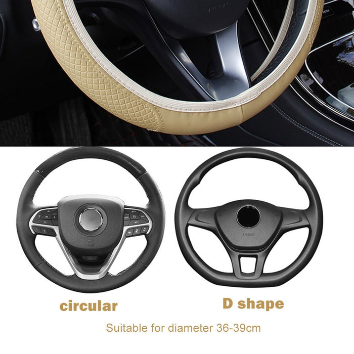 FORAUTO protector para volante de coche antideslizante protector para volante de coche Universal estampado de cuero estilo de coche 